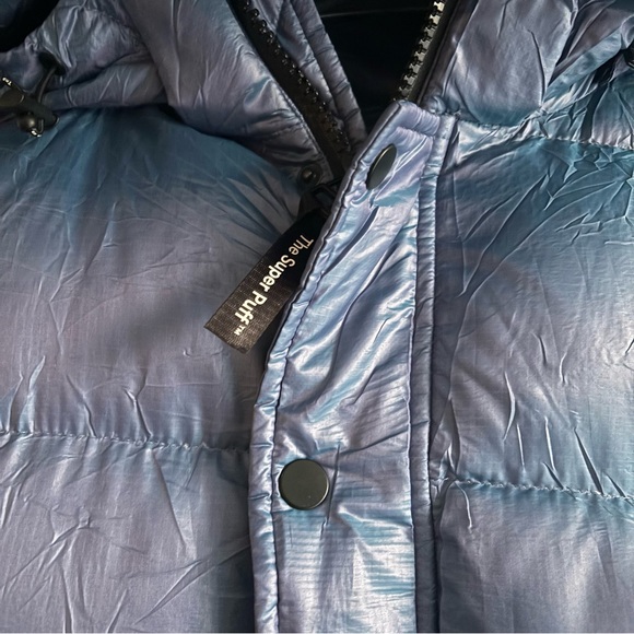 Aritzia TNA THE SUPER PUFF Blue Shine Down Puffer Vest - Size XXS - Picture 3 of 12